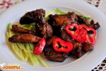 Шаг 3: Готовые кусочки жарим в большом …