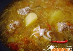 Рецепт: Фрикаделевый суп