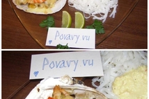 Шаг 4: Подавать с рисовой лапшой, ломтиками …