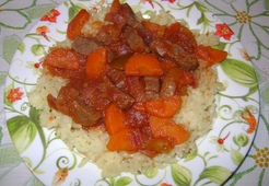 Говядина в овощном соусе