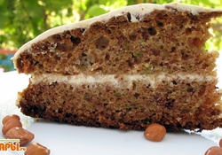 Рецепт: Пирог с кабачками и сметанным кремом