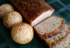 Хлеб, испеченный с ветчиной