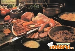 Говяжий язык с фасолью