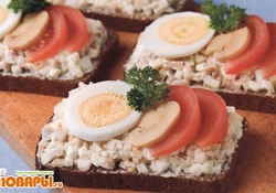 Рецепт: Бутерброды с грибами