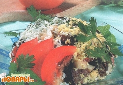 Салат из баклажанов с помидорами