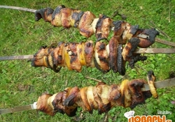 Рецепт: Свиной шашлык с лимоном