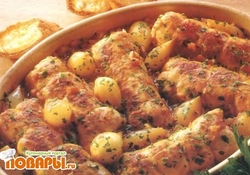 Рецепт: Фаршированные рулетики из курицы