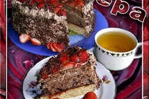 Шаг 4: Выложить в середину клубнику. Приготовить …