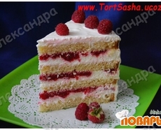 Рецепт: Торт "Малиновая нежность"