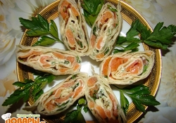 Рецепт: Рулеты с семгой