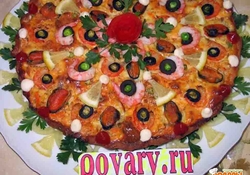 Рецепт: Киш с морепродуктами