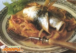 Рецепт: Печеные селедочные рулеты