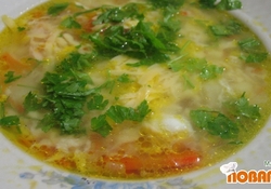 Рецепт: Яично-сырный суп