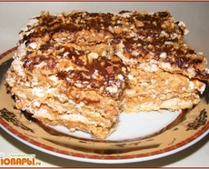 Рецепт: Торт "Воздушный сникерс"