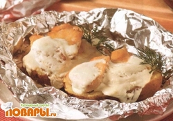 Рецепт: Курица с картофелем и сыром