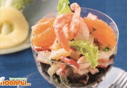 Рецепт: Салат-коктейль "Морской бриз"