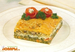 Рецепт: Торт с семгой и сыром