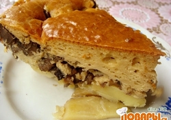 Рецепт: Картофельно-грибная запеканка под тестом