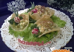 Рецепт: Салат «Оливье в корзинках»