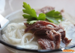 Рецепт: Рецепт лапши на бульоне из конины