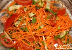 Рецепт: Салат с корейской морковкой