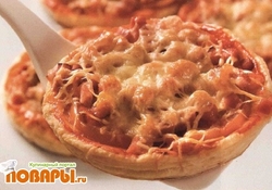 Рецепт: Мини-пиццы с ветчиной