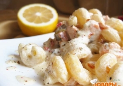 Рецепт: Паста с сёмгой в сливочным соусе