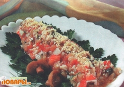 Рецепт: Салат грибной с сельдью