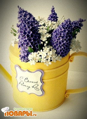 Фото «Торт "Винтажная Лейка с Сиренью"»