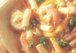 Рецепт: Креветки с лимоном и ригатони