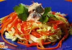 Рецепт: Салат из горбуши по-армянски