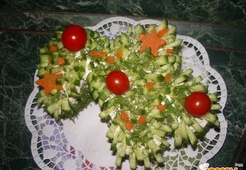 Закусочный торт с муссом из ветчины "Еловая лапка"