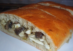 Рецепт: Кулебяка с капустой и грибами