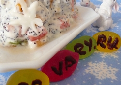 Рецепт: Салат "Фруктовый сугроб" 