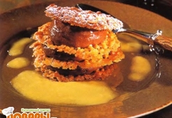 Миндальная черепица с апельсинами и шоколадом