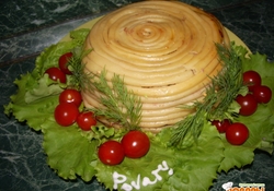 Рецепт: Тимбаль мясной с шампиньонами