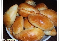 Пироги с куриными сердечками и шампиньонами