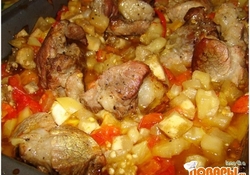 Рецепт: Запеченные овощи с мясом