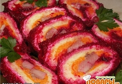 Салат-рулет "Селёдка под шубкой"