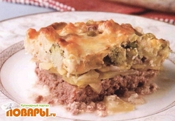 Запеканка мясная с овощами