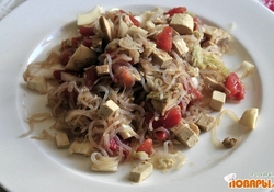 Рецепт: Салат из лапши Ширатаки (Диета Дюкан)Ч-Б/О