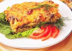 Рецепт: Картофельная запеканка с грибами и рыбой