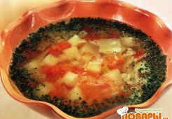 Рисовый суп с овощами