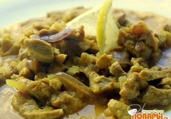 Рецепт: Бефстроганов из свинины с куркумой