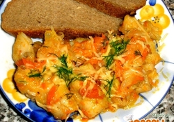 Рецепт: Рыба -Быстрая- с овощами