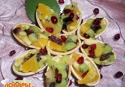 Десерт "Лукошко с фруктовой начинкой"