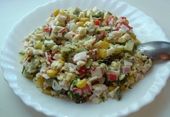 Салат с крабовыми палочками и лапшой б/п