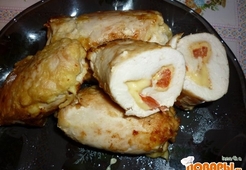 Куриное филе с сыром и кетчупом