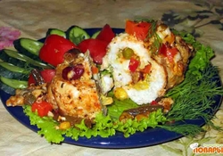 Рецепт: Куриные рулетики с овощами