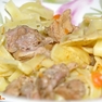 Макароны с тушеным мясом